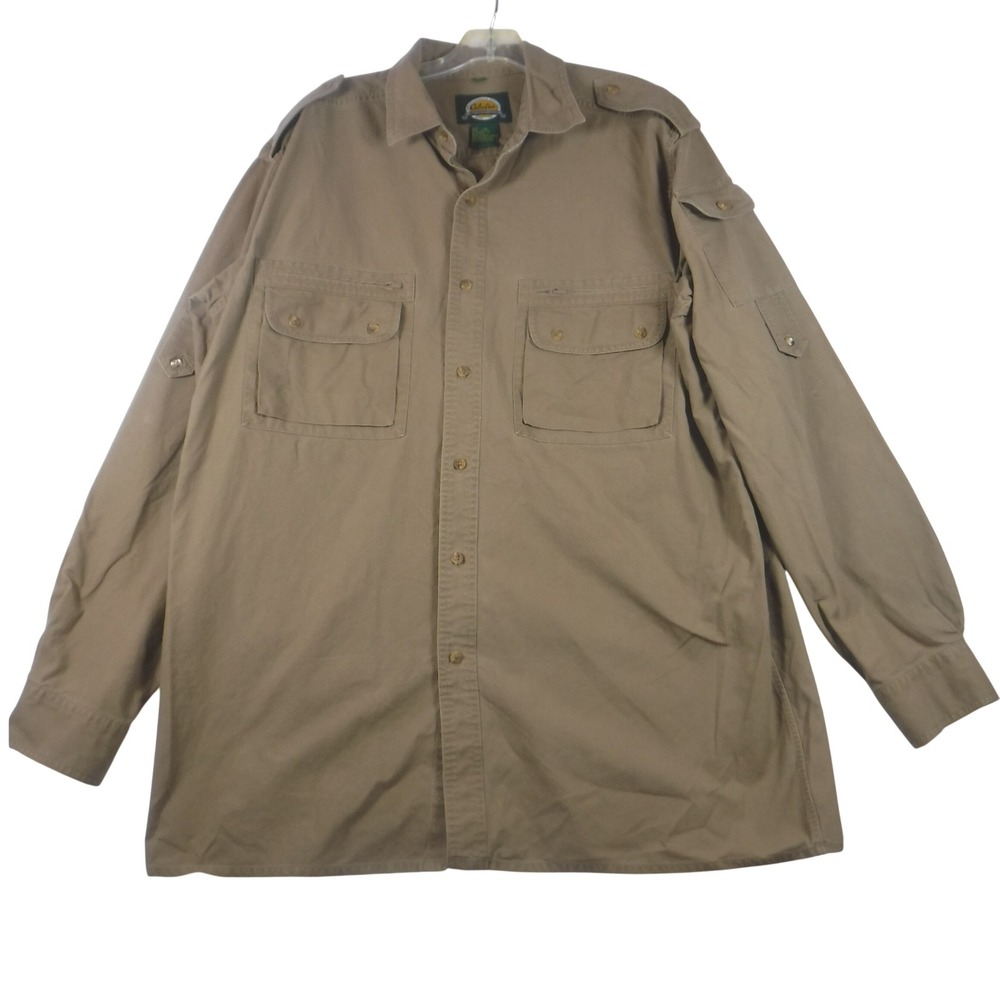 Cabelas Outdoor Gear Mens XL Tall Khaki Safari Utility Long Sleeve Cotton Shirt